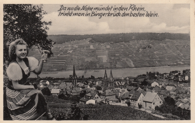 Bib Frau mit Weinglas Panorama 1951