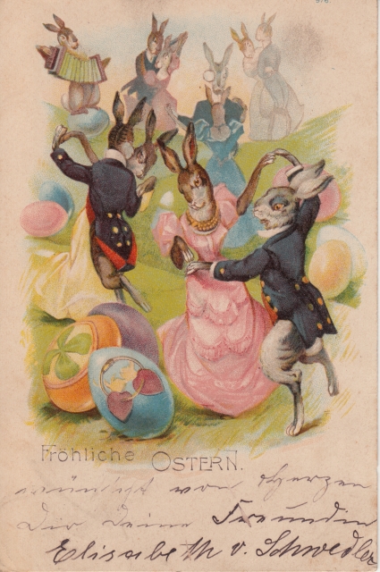 Ostergrusskarte 1902 bunt