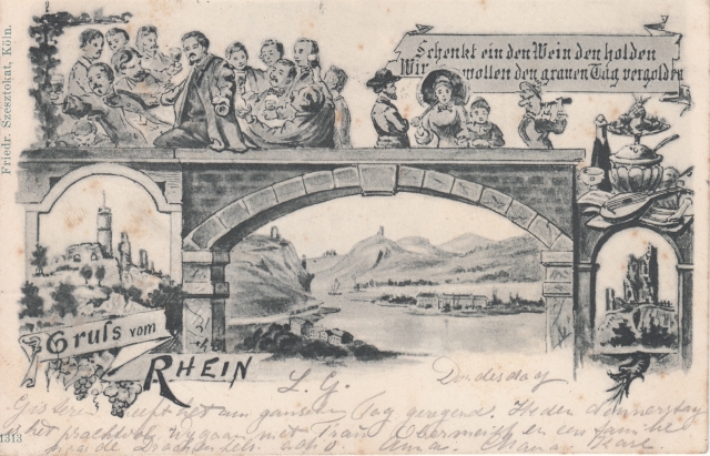 Rheingruss 1898 Schenkt ein den Wein
