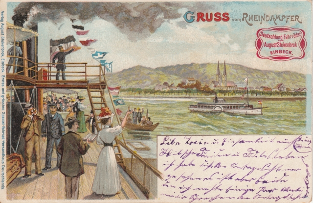 Rheingruss Werbekarte Fahrraeder 1905