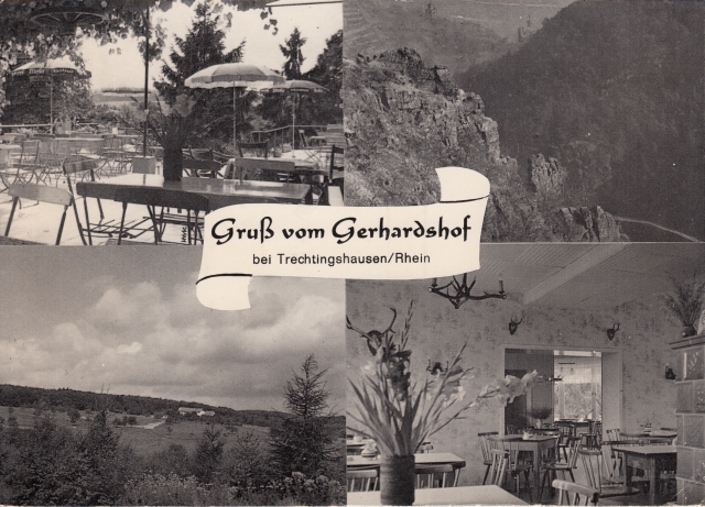 Waldgaststaette Gerhardshf 4Bild Karte sw