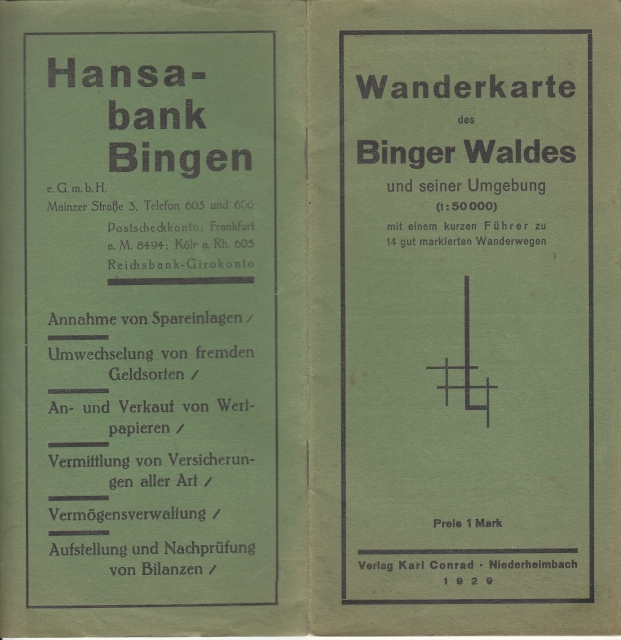 Waldgaststaetten u aehnl Wanderkarte Umschlag 1929