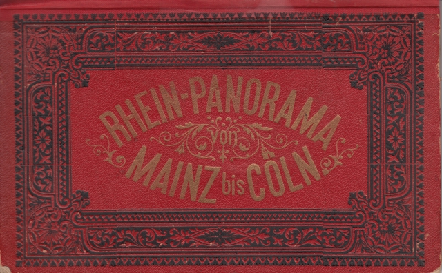 Werbung alt Leporello Rhein roter Einband um 1900